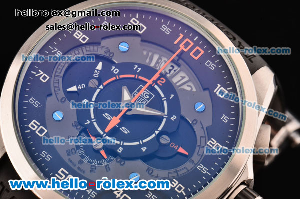 Tag Heuer SLR Chrono Miyota OS20 Quartz Steel Case with Black Dial Black Rubber Strap and Arabic Numeral Markers - Click Image to Close